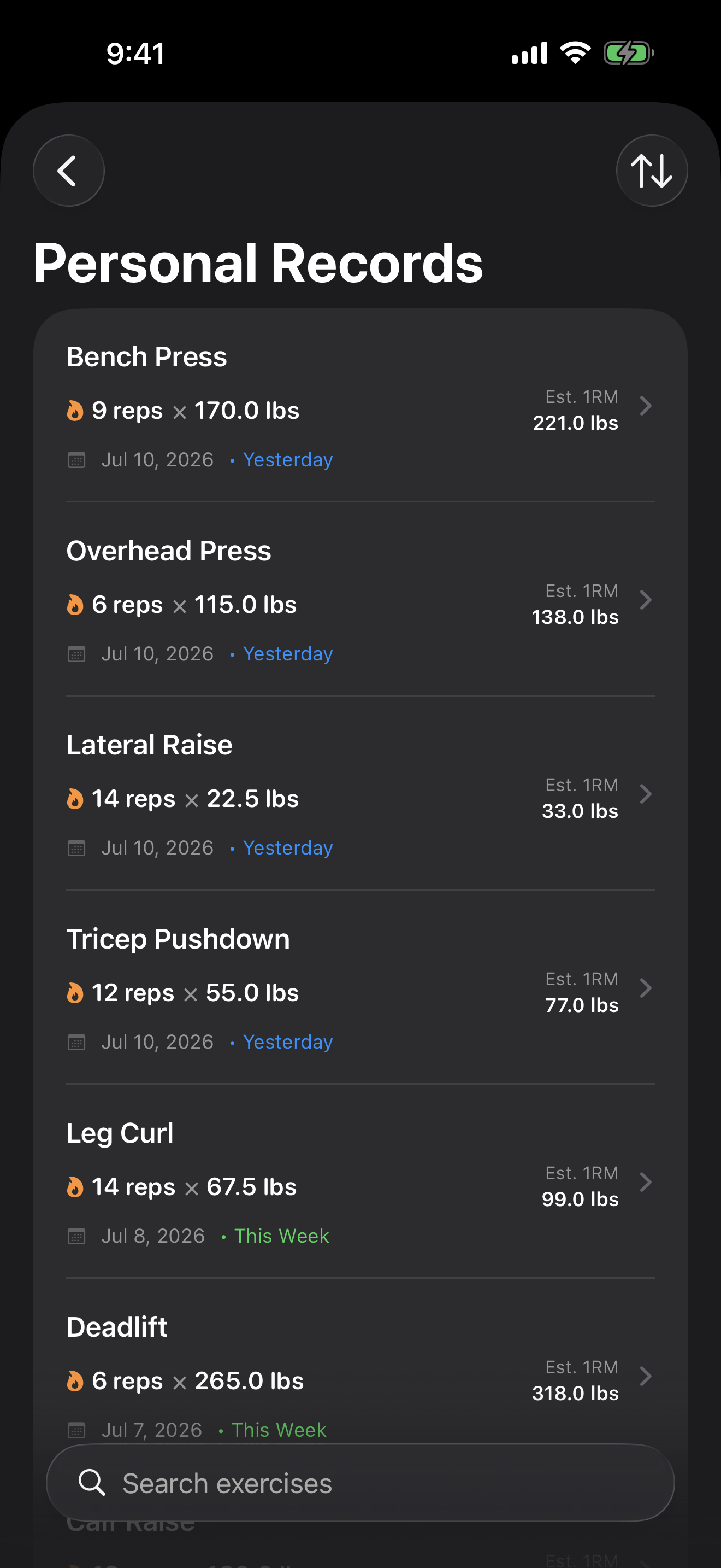 Personal records